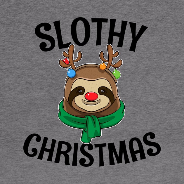 Gift For Sloth Lovers Slothy Christmas by teeleoshirts